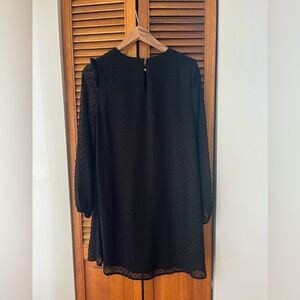 DOTTED FRILL LITTLE BLACK DRESS